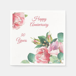 Roze Waterverf Rozen en foliepapier Napkin Servet