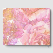 Roze Waterverf Rozen en gouden bruiloft Gastenboek (Achterkant)