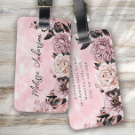 Roze Waterverf Rozen Floral Bagagelabel<br><div class="desc">Verhoog uw bagage met onze persoonlijke labels</div>