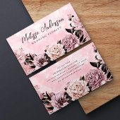 Roze Waterverf Rozen Floral Visitekaartje
