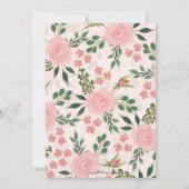 Roze Waterverf Rozen Gold Outline Design Kaart (Achterkant)