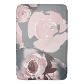 Roze Waterverf Rozen Grijze houtskool Bloemen Badmat (Voorkant Verticaal)