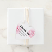 Roze Waterverf Rozen Hart Bedankjes Labels (In situ)