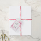 Roze Waterverf Rozen Huwelijksgunst en Cadeaulabel (Met Touw)