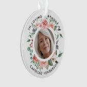 Roze Waterverf Rozen in liefdevolle herinnering Fo Ornament (voorkant)