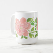 Roze Waterverf Rozen Koffiemok (Voorkant links)