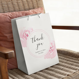 Roze Waterverf Rozen Medium Cadeauzakje