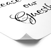 Roze Waterverf Rozen Onderteken ons Guestbook Poster (Hoek)