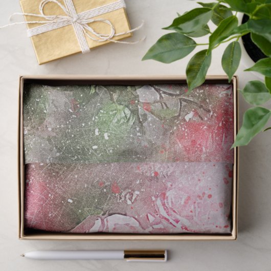 Roze Waterverf Rozen Ontkoppeling Tissuepapier (Geschenk)