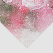 Roze Waterverf Rozen Ontkoppeling Tissuepapier (Detail)