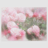 Roze Waterverf Rozen Ontkoppeling Tissuepapier (Voorkant)