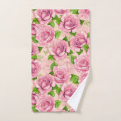Roze waterverf rozen patroon bad handdoek (Handdoek)