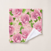 Roze waterverf rozen patroon bad handdoek (Wasdoekje)