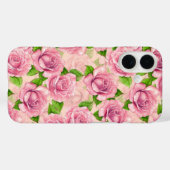 Roze waterverf rozen patroon Case-Mate iPhone case (Achterkant (horizontaal))