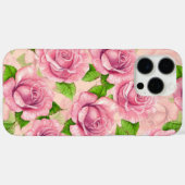 Roze waterverf rozen patroon Case-Mate iPhone case (Achterkant (horizontaal))