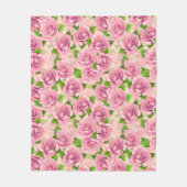 Roze waterverf rozen patroon fleece deken (Voorkant)
