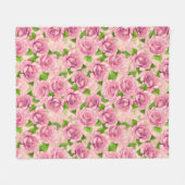 Roze waterverf rozen patroon fleece deken (Voorkant (Horizontaal))