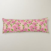 Roze waterverf rozen patroon lichaamskussen (Achterkant)