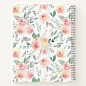 Roze Waterverf Rozen Patroon Prayer Journal Notitieboek (Achterkant)
