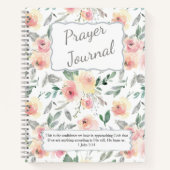 Roze Waterverf Rozen Patroon Prayer Journal Notitieboek (Voorkant)