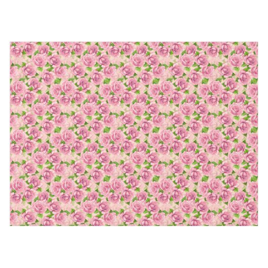 Roze waterverf rozen patroon tablecloge tafelkleed (Voorkant (Horizontaal))