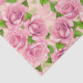 Roze waterverf rozen patroon tissuepapier (Detail)