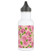 Roze waterverf rozen patroon waterfles (Links)