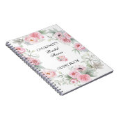 Roze Waterverf Rozen Peonies Poppies Guest Book Notitieboek (Rechterzijde)