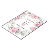 Roze Waterverf Rozen Peonies Poppies Guest Book Notitieboek (Linkerzijde)