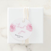 Roze Waterverf Rozen Ronde pleisters Bedankjes Labels (In situ)