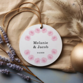 Roze Waterverf Rozen Ronde pleisters Bedankjes Labels