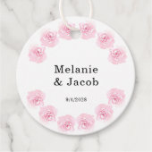 Roze Waterverf Rozen Ronde pleisters Bedankjes Labels (Voorkant)