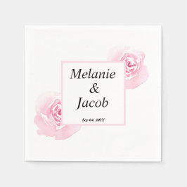 Roze Waterverf Rozen Servet