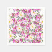 Roze Waterverf Rozen Servet (Voorkant)