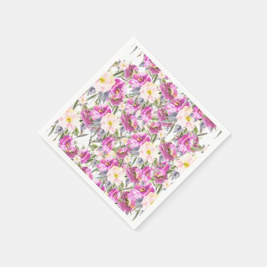 Roze Waterverf Rozen Servet (Hoek)