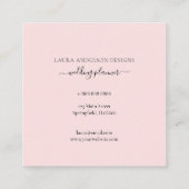 Roze Waterverf Rozen vierkant Vierkante Visitekaartje (Achterkant)