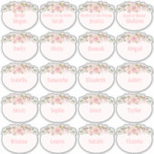 Roze Waterverf Rozen Vrijgezellenfeest Naam Tag Sticker (Voorkant)