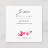 Roze Waterverf Rozen Warm Visitekaartje (Achterkant)