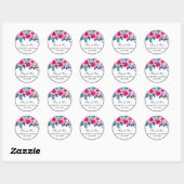 Roze Waterverf Rozen Weddenschap Bedankt Ronde Sticker (Vel)