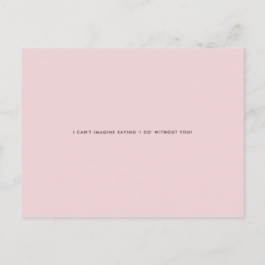 Roze Waterverf Rozen worden mijn Bridesmaid II Uitnodiging Briefkaart (Achterkant)