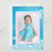 Roze Waterverf Rubber Duck 1e Verjaardagsfoto Kaart (Achterkant)