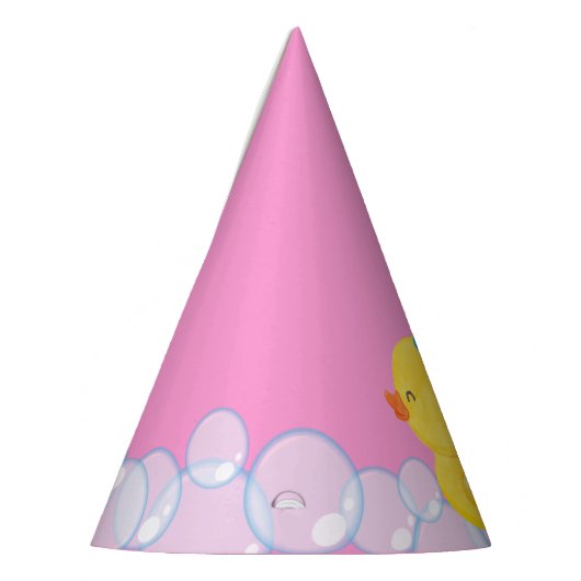 Roze Waterverf Rubber Duck Party Pet Feesthoedjes (Links)