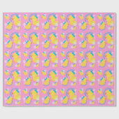 Roze Waterverf Rubber Ducky Je bent de One Party Cadeaupapier (Vlak)