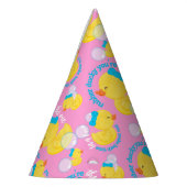 Roze Waterverf Rubber Ducky Jij bent de Een Feesthoedjes (Links)