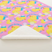 Roze Waterverf Rubber Ducky Jij bent de Een Sherpa Deken (3/4)