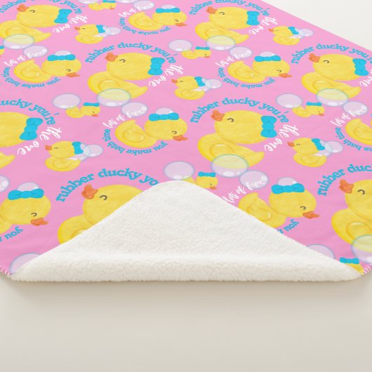 Roze Waterverf Rubber Ducky Jij bent de Een Sherpa Deken (3/4)