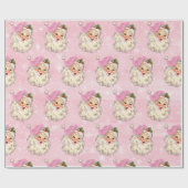  roze Waterverf Santa Retro Cadeaupapier (Vlak)