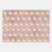 roze Waterverf Santa Retro Inpakpapier Vel (Voorkant 3)