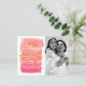 Roze Waterverf Save the Date Briefkaarten (Staand voorkant)