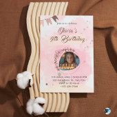 Roze Waterverf Schattige Elegant Verjaardag Kaart